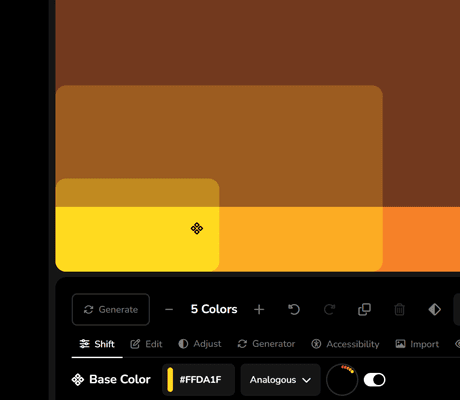 Cubic bezier easing curve for color shifts